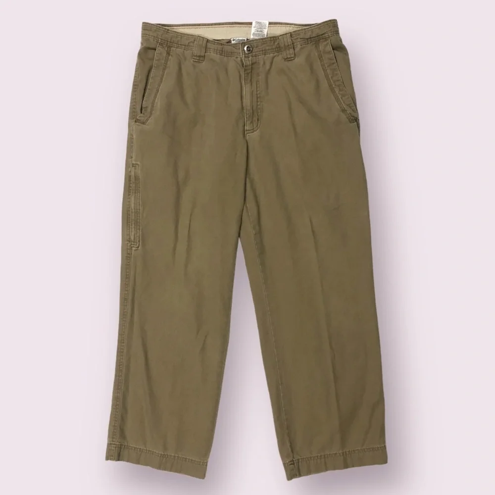 COLUMBIA Mens Cotton Easy Fit Omni Shield Classic Khaki Cargo Pants Size 36X32